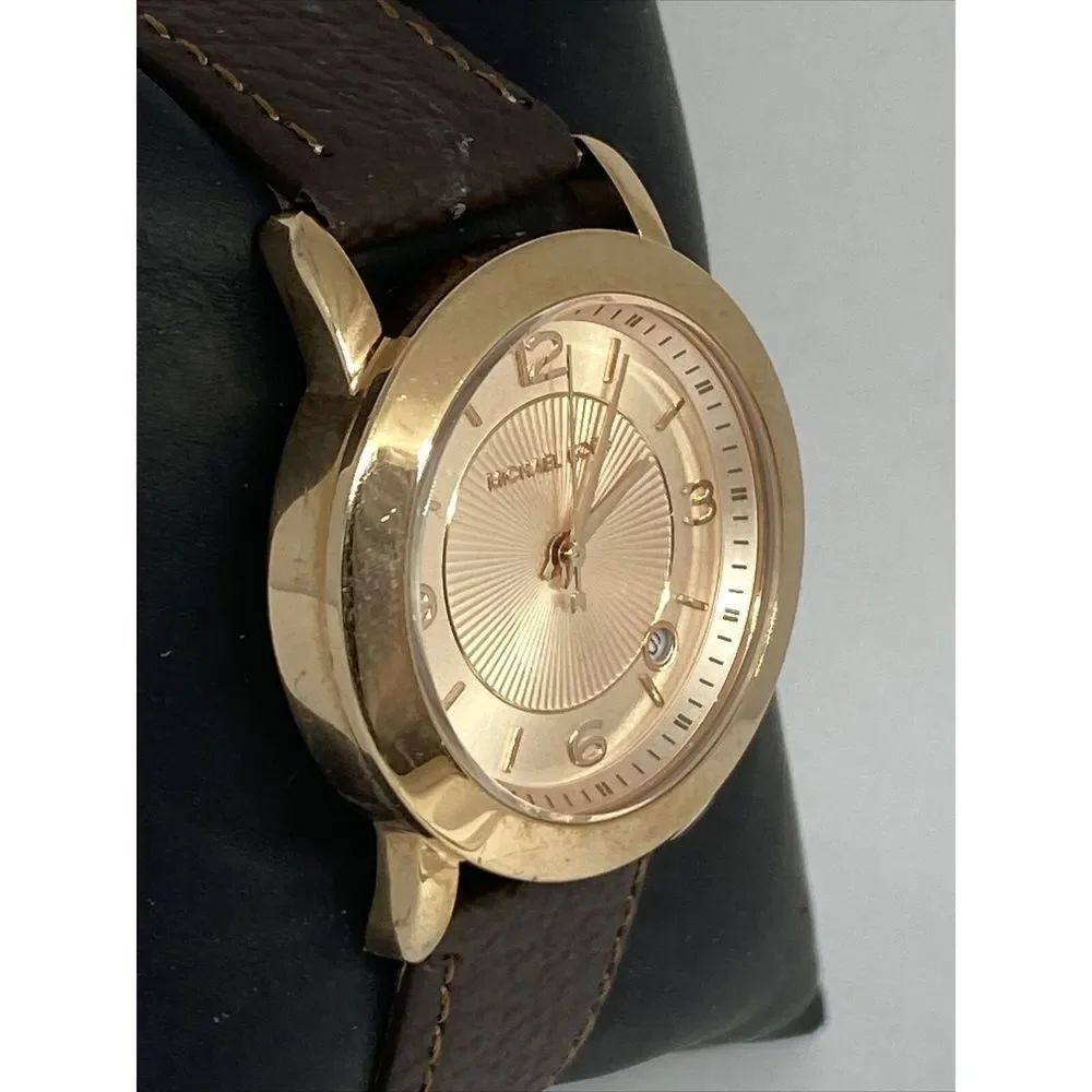 Michael Kors MK3486 Women's Brown Leather Analog Dial Quartz Wrist Watch KS555